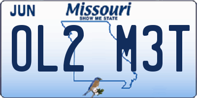 MO license plate OL2M3T