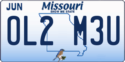 MO license plate OL2M3U