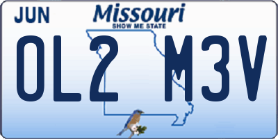 MO license plate OL2M3V
