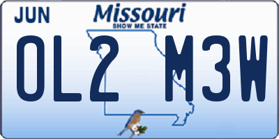 MO license plate OL2M3W