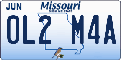 MO license plate OL2M4A