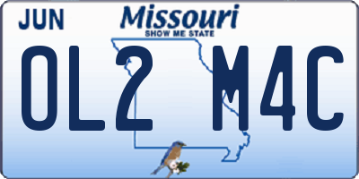 MO license plate OL2M4C
