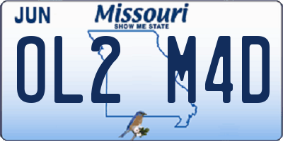 MO license plate OL2M4D