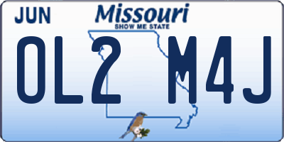 MO license plate OL2M4J