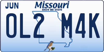 MO license plate OL2M4K