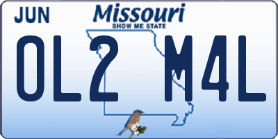 MO license plate OL2M4L