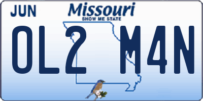 MO license plate OL2M4N