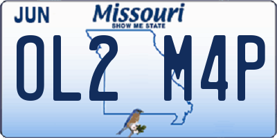 MO license plate OL2M4P