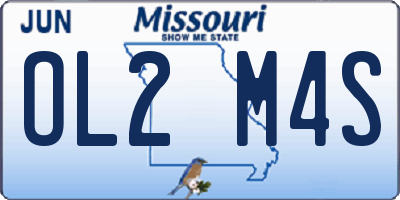 MO license plate OL2M4S