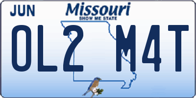 MO license plate OL2M4T
