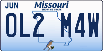 MO license plate OL2M4W