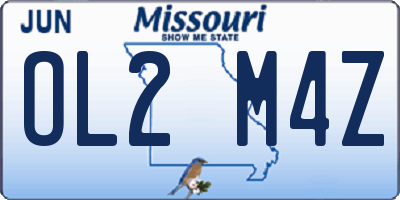 MO license plate OL2M4Z