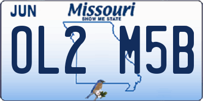MO license plate OL2M5B