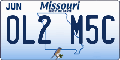 MO license plate OL2M5C