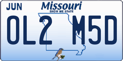 MO license plate OL2M5D