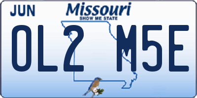 MO license plate OL2M5E