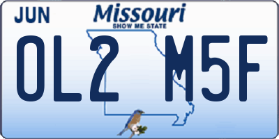 MO license plate OL2M5F