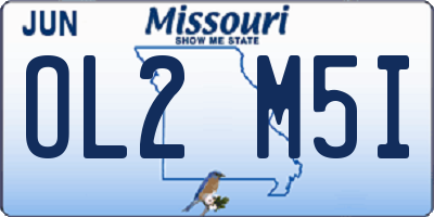 MO license plate OL2M5I