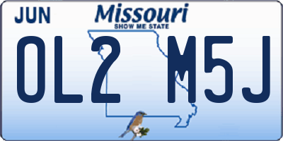 MO license plate OL2M5J