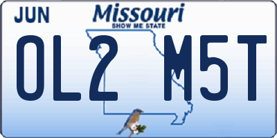MO license plate OL2M5T