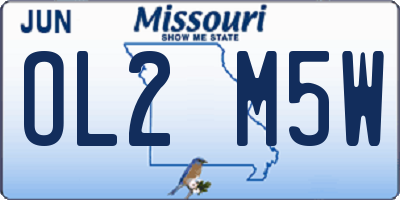MO license plate OL2M5W