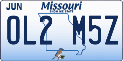 MO license plate OL2M5Z