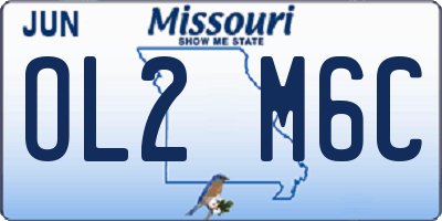 MO license plate OL2M6C