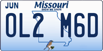 MO license plate OL2M6D