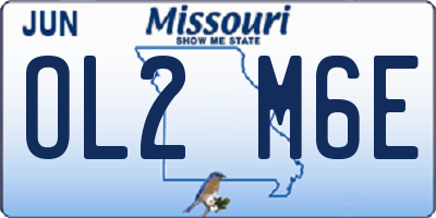 MO license plate OL2M6E