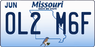 MO license plate OL2M6F
