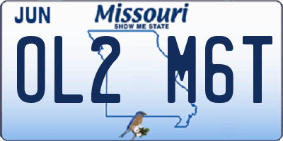 MO license plate OL2M6T