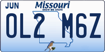 MO license plate OL2M6Z