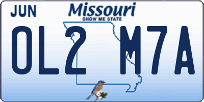 MO license plate OL2M7A