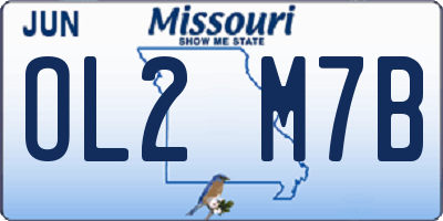 MO license plate OL2M7B