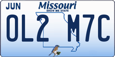 MO license plate OL2M7C