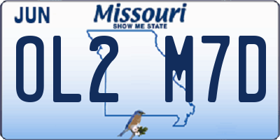 MO license plate OL2M7D