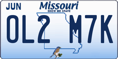 MO license plate OL2M7K