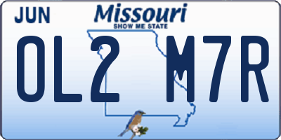 MO license plate OL2M7R