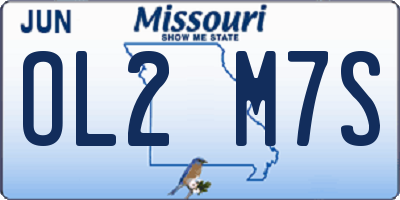 MO license plate OL2M7S