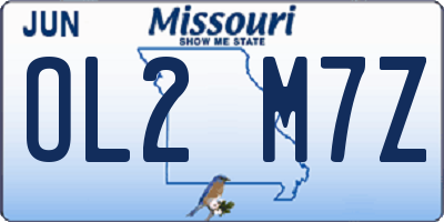 MO license plate OL2M7Z