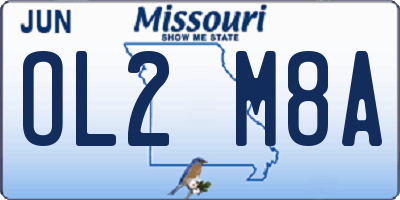 MO license plate OL2M8A