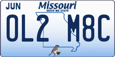 MO license plate OL2M8C