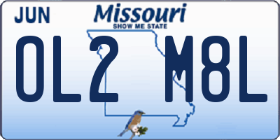 MO license plate OL2M8L
