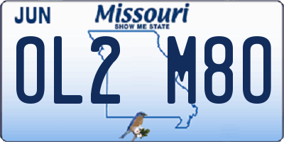 MO license plate OL2M8O