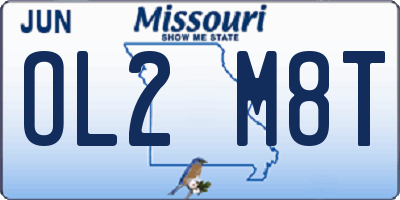 MO license plate OL2M8T