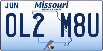 MO license plate OL2M8U