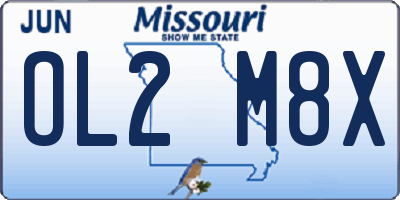 MO license plate OL2M8X