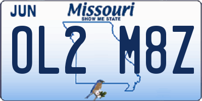 MO license plate OL2M8Z