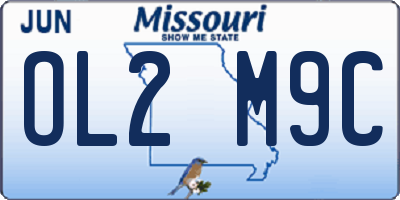 MO license plate OL2M9C