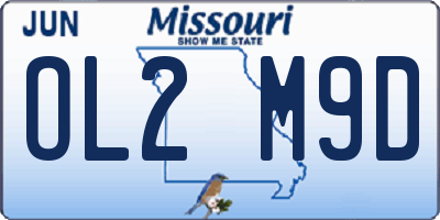 MO license plate OL2M9D
